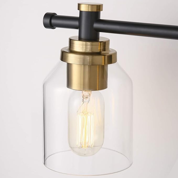 SOLFART Vintage Vanity Light Over Mirror Wall Sconce Bathroom Light Fixtures Black Brass Wall Lighting Bath Light Over Vanity