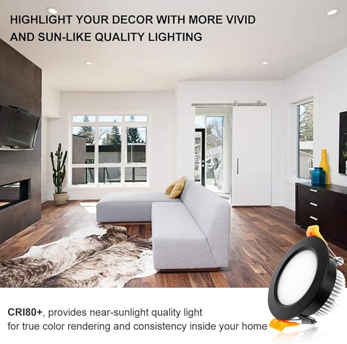 YGS-Tech 2 Inch LED Recessed Lighting, Dimmable Downlight 3W(35W Halogen Equivalent), CRI80, 5000K Daylight White Ceiling Light with LED Driver (1 Pack)