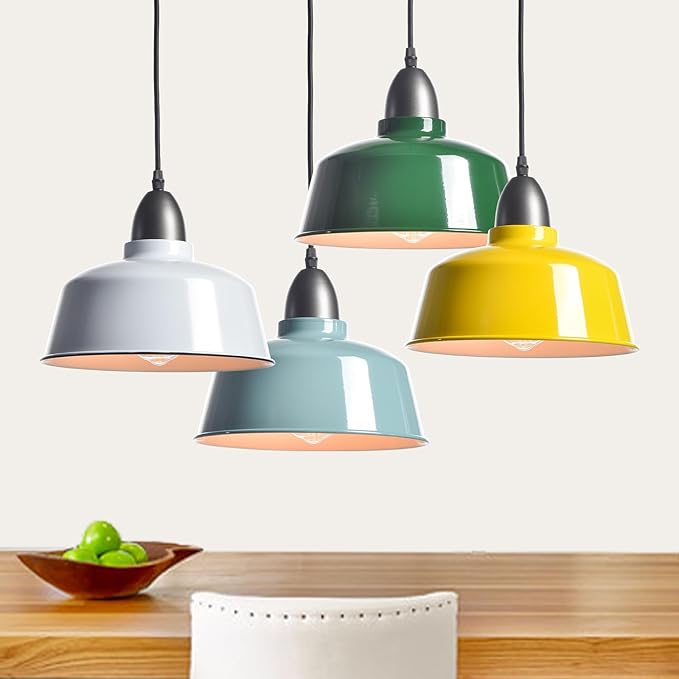 Modern Farmhouse Blue Pendant Lights Kitchen Island Macarons Dome Pendant Light for Home Bar Countertop Canteen Dining Room Bedroom Restaurant Bathroom
