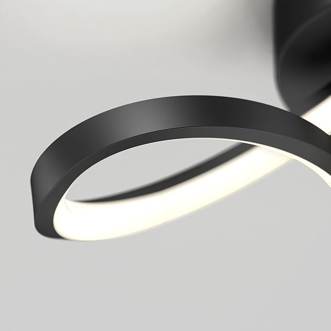 ARTIKA Loop 20W Integrated LED Flush Mount Ceiling Light, Black Modern Fixture for Kitchen, Bedroom, Bathroom, Hallway, 1200 Lumens, Adjustable 3000K-5000K