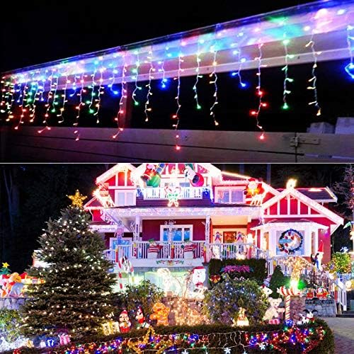 Lainin 11ft 96 LED Multi Color Linkable Fairy Curtain String Light with 8 Modes Functional Controller for Indoor/Outdoor/Patio/Wedding/Christmas Party Decor