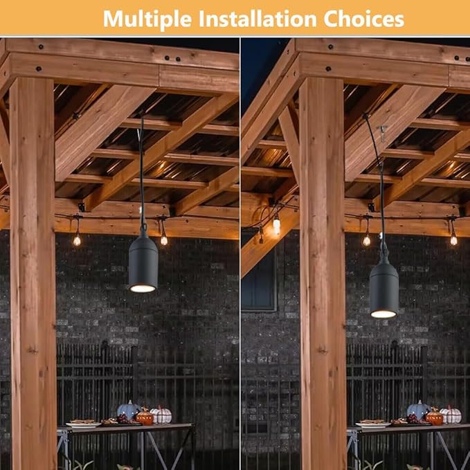 Cheopha Outdoor Pendant Hanging Light, 12V Low Voltage Landscape Lighting, Replaceable MR16 LED Bulb Warm White, Weatherproof Light for Porch Pergola and Tree Lighting 1-Pack