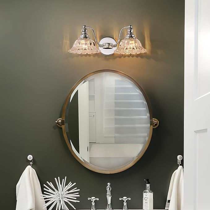 XIEDUN Chrome Vanity Light Chrome Bathroom Lights Vanity Lights for Bathroom Light Fixtures