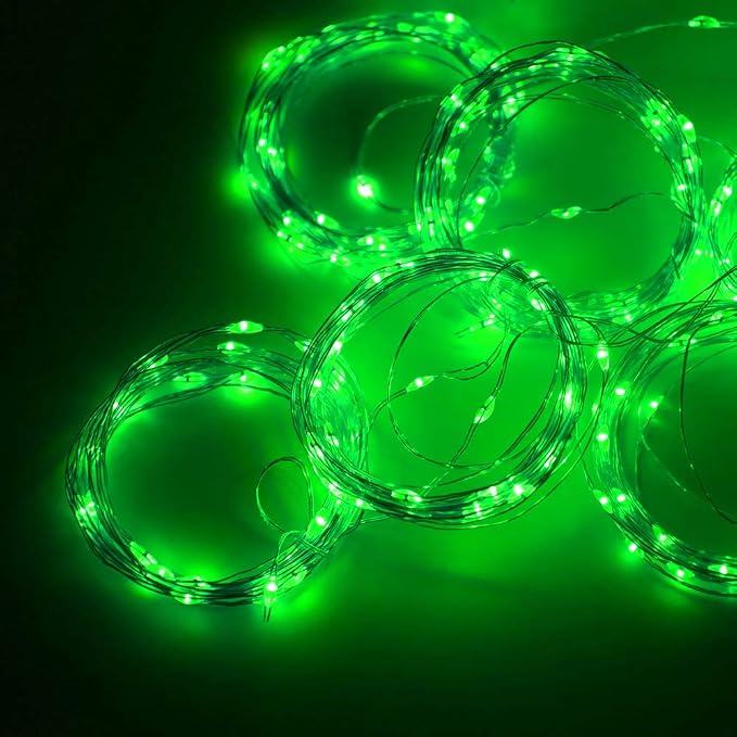 300 LED Curtain Lights - Christmas String Lights with Remote Control, USB Power, 8 Lighting Modes - Green for Bedroom, Home, Xmas, St. Patrick's Day Decor - 9.8ft x 9.8ft