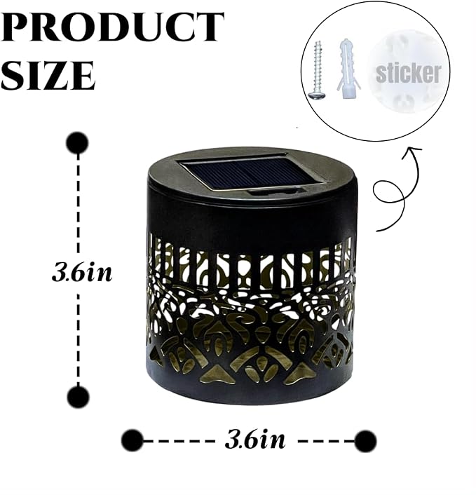 Decorative Solar Mandala Lights, Solar Mandala Lights Outdoor, Mandala Theme Waterproof Fence Light for Garden Post Patio Backyard Yard Decor (2PCS, Warm White
