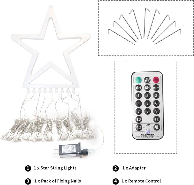 Christmas String Lights 317 LED Star Waterfall Twinkle Fairy Lights Color Changing for Christmas Decorations Party Wedding Indoor Outdoor Decorative Lights