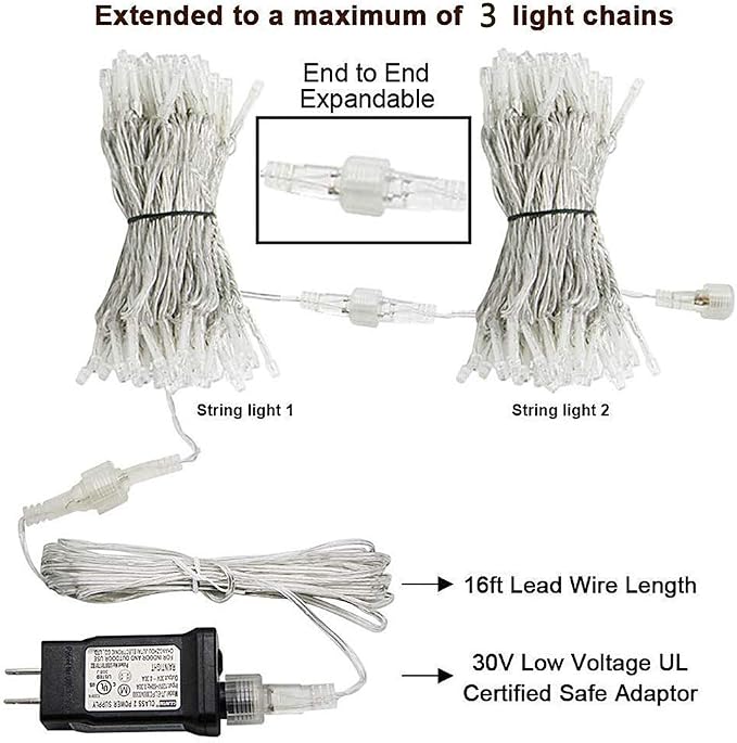 Fairy Curtain Lights,304 LED 9.8ftX9.8ft 30V 8Modes safety Window Lights with Memory for Home Wedding Christmas Party Family Patio Lawn Garden Bedroom Outdoor Indoor Wall Decorations(Multi Color)