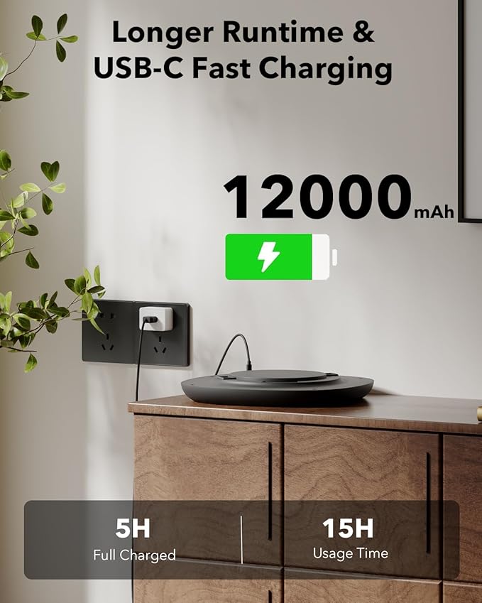Motion Sensor Rechargeable Ceiling Light with Remote, 12000mAh Wireless Shower Lights for Inside Shower, Battery Operated Closet Light Sensored LED Overhead Lighting No Wiring for Hallway Garage