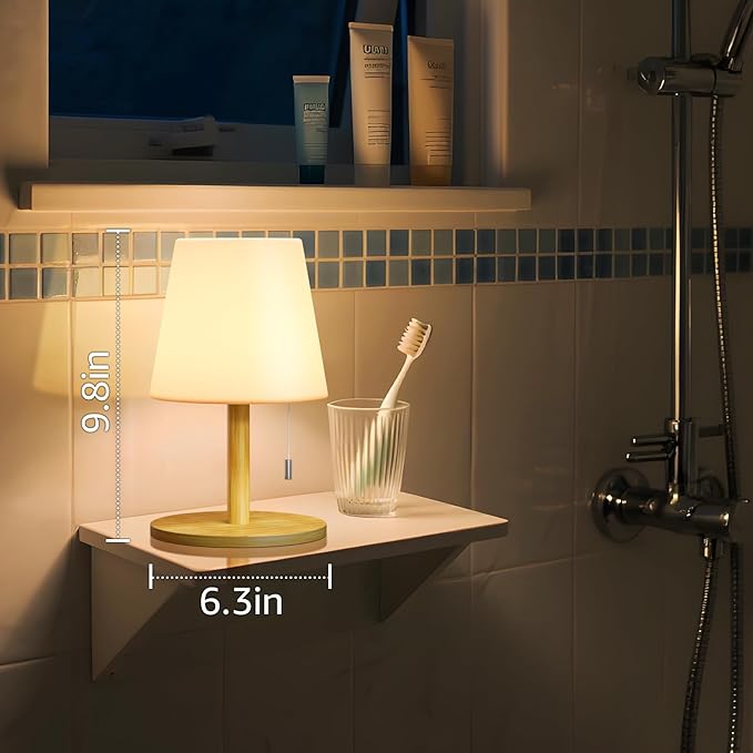 uuffoo Shower Lamp Waterproof 8 Colors, Shower Light Rechargeable Cordless Battery Operated, LED Outdoor Table Lamps Dimmable Portable for Indoor Outdoor Bathroom Home Patio (Bamboo)