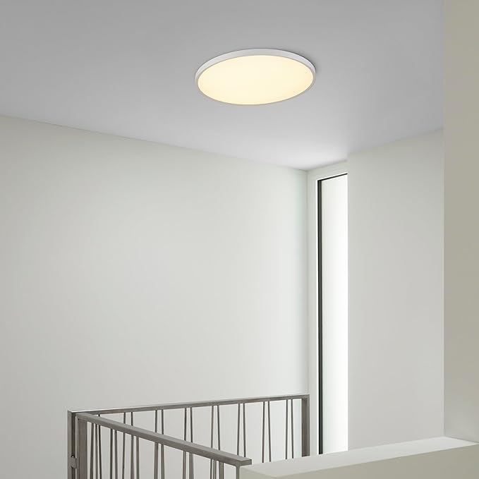 Maxxima 24 in. LED Flush Mount Ceiling Light Fixture - 3300 Lumens, 5 CCT 2700K/3000K/35000K/4000K/5000K, Round Color Selectable Panel Light, Dimmable, Suitable for Bathroom or Shower