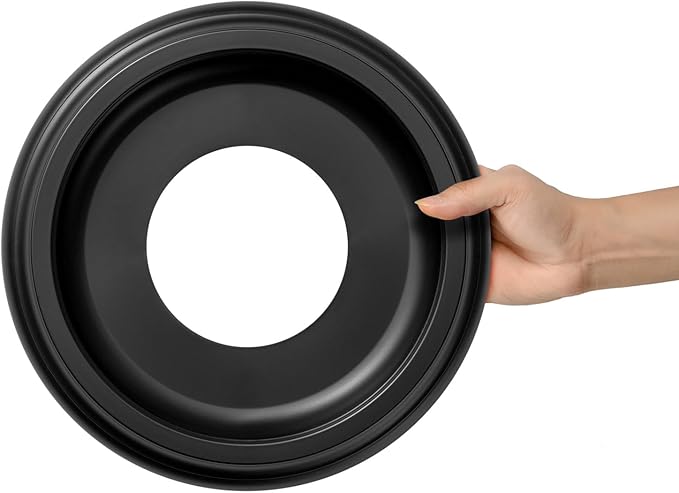 2 Packs Molded Nylon Ceiling Medallion for Light Fixtures and Ceiling Fans,9.8"OD x 4"ID x 0.94"P (Fits Canopies up to7-1/4") (Black)