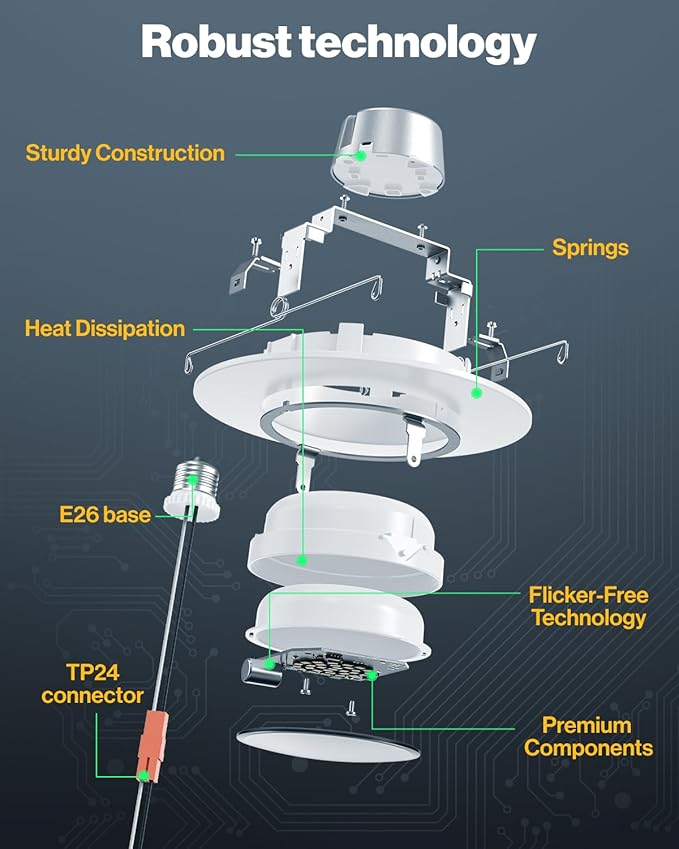 Sunco 5/6 Inch LED Can Lights Retrofit Recessed Lighting, Gimbal Downlight Adjustable, 800 LM, 12W=60W, Selectable CCT 2700K/3000K/3500K/4000K/5000K, Dimmable, Damp Rated UL 4 Pack