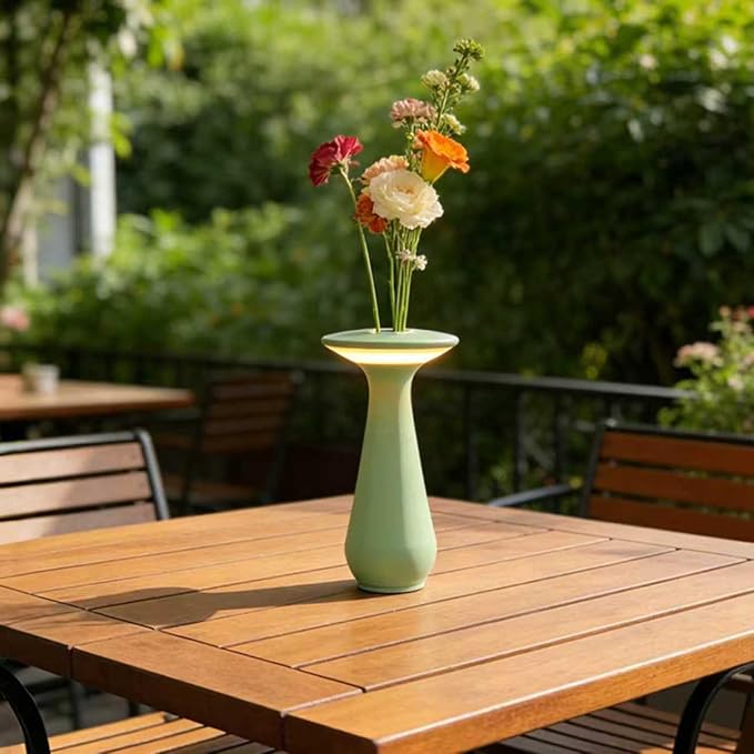 Flower Table Lamp,Rechargeable Coredless Table Lamp for Restaurant,Vase Lamp for Bedroom,Flower Lamp for Dining Table,Small Night Light,Gifts for Mom,Birthday Gifts for Women,Office,Home