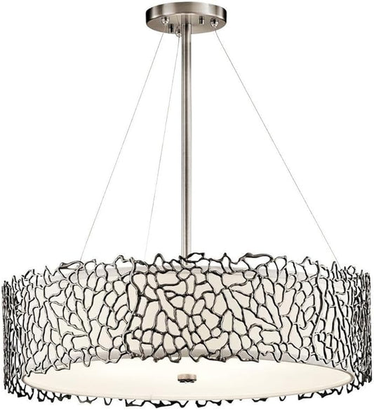 Kichler 43347CLP Silver Coral Chandelier/Pendant 4-Light, Classic Pewter