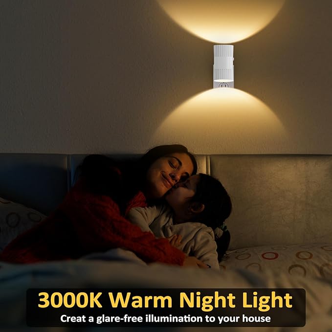 Night Lights Plug into Wall, 90° Rotatable Plug in Night Light with Dusk to Dawn Sensor, 0-100LM Dimmable Wall Light, 3000K Soft Glow Led Nightlight for Bedroom Bathroom Hallway Stairway, 2 Pack