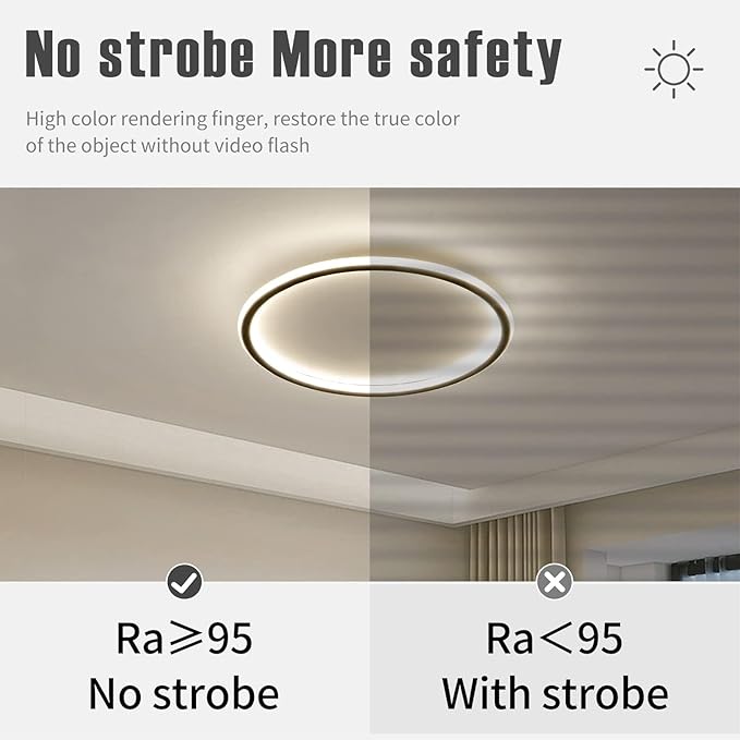 15.7 Inch Flush Mount Ceiling Light, 40-60W Round LED Ceiling Light Fixtures, Thin Modern Ceiling Lamp, Close to Ceiling Lights for Bedroom, Kitchen, Living Room, 3 Color Temperature Selectable