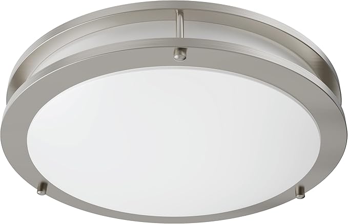 Feit Electric 14" Adjustable White LED Ceiling Light, Dimmable Flush Mount Fixture, Brushed Nickel Finish, 5 Color Temperatures, 1750 Lemens, 50,000-Hour Lifespan, FM14SAT/6WY/NK