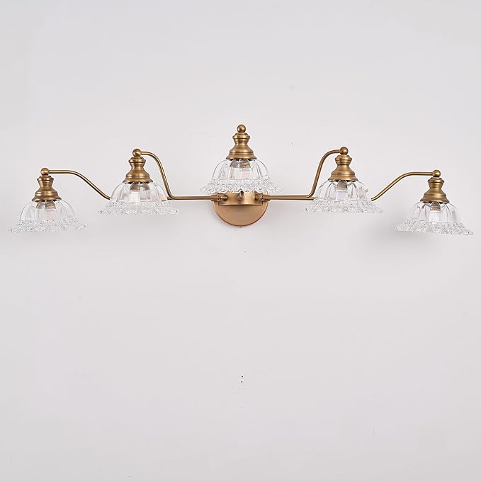 XIEDUN Vintage Brass 5 Light Vanity Light Bathroom Light
