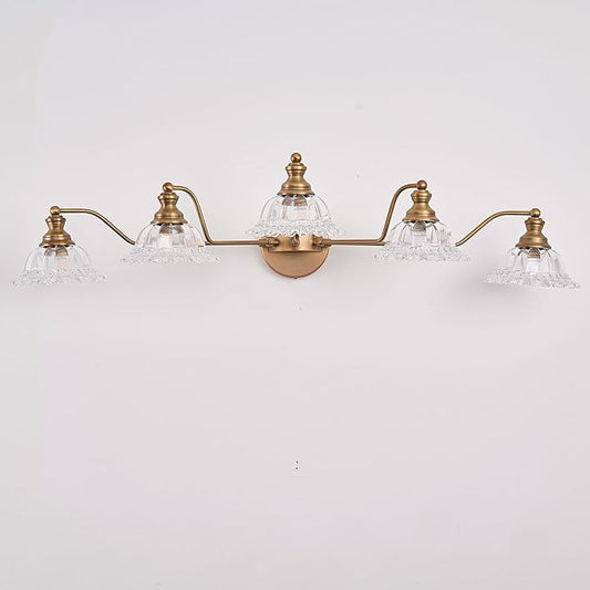 XIEDUN Vintage Brass 5 Light Vanity Light Bathroom Light