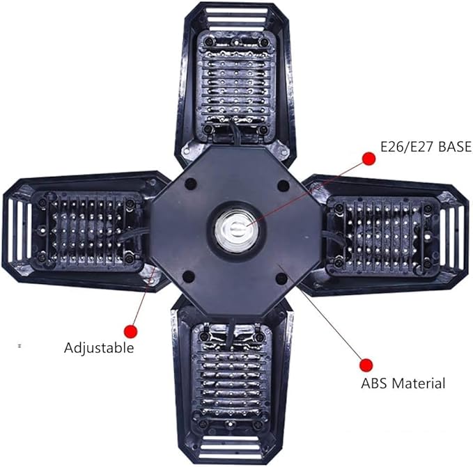 LED Garage Lights with Motion Sensor - 12000 Lumen 6500K Daylight 120W, Four Leaf Garage Organization Ceiling Lighting, Pack of 2