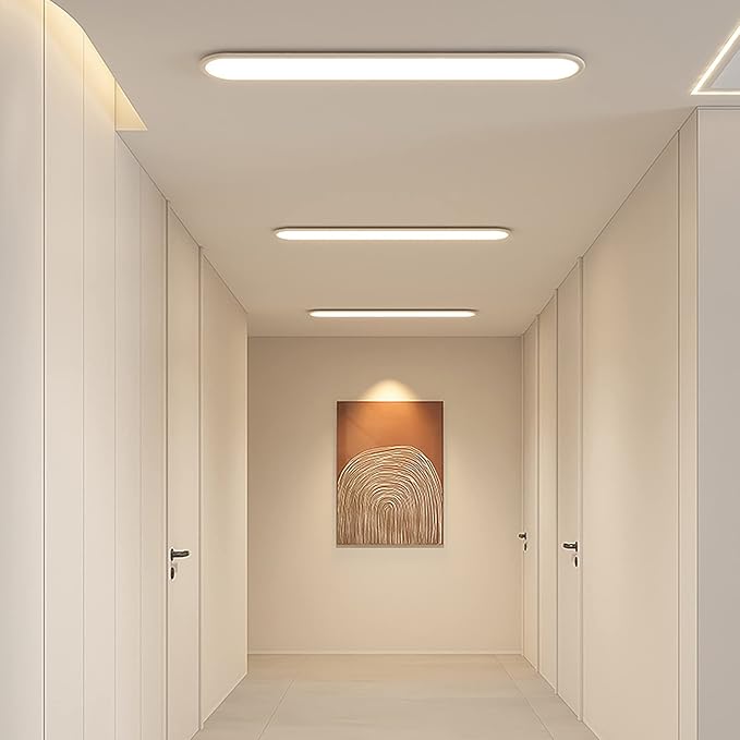 Ganeed 39.4 Inch Dimmable LED Ceiling Light, High Brightness Long Ceiling Lamps,3000-6000K Selectable Modern Ultra Thin Low Profile Light Fixture for Bedroom Kitchen Closet Hallway,White/48W