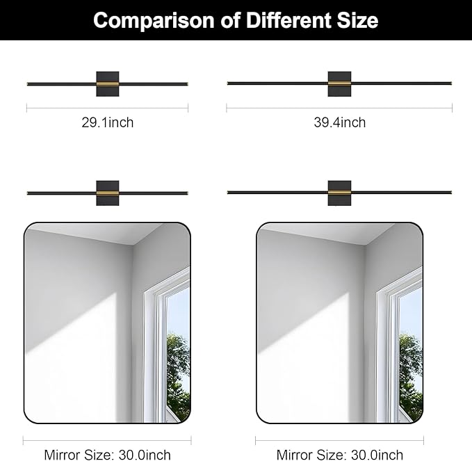 Wall Sconces Set of Two with Remote Control 29.1 in Dimmable Black Gold Battery Operated Wall Lights 350° Ratation 3000K-6000K LED Wireless Rechargeable Sconce for Bathroom Living Room Bedroom