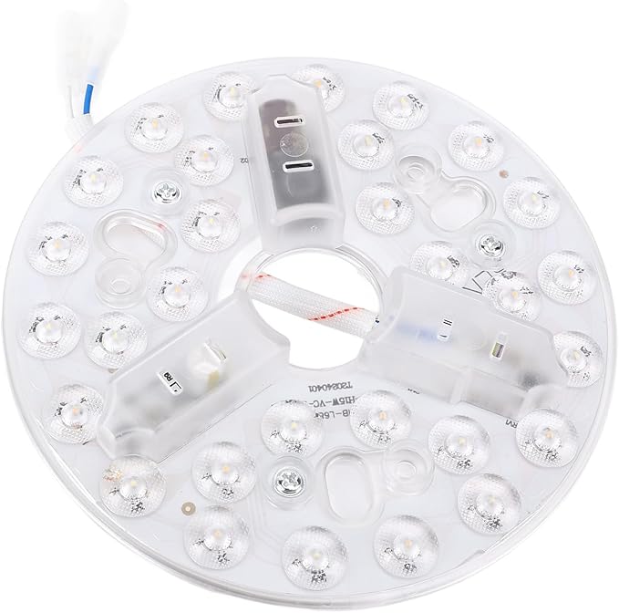 Pomya 5.3 Inch LED Retrofit Light Kit for Ceiling Fan Light Replacement Panel, 3000K 4200K 6500K Color Temperature Adjustable, Dimmable 15W Round LED Light CRI90
