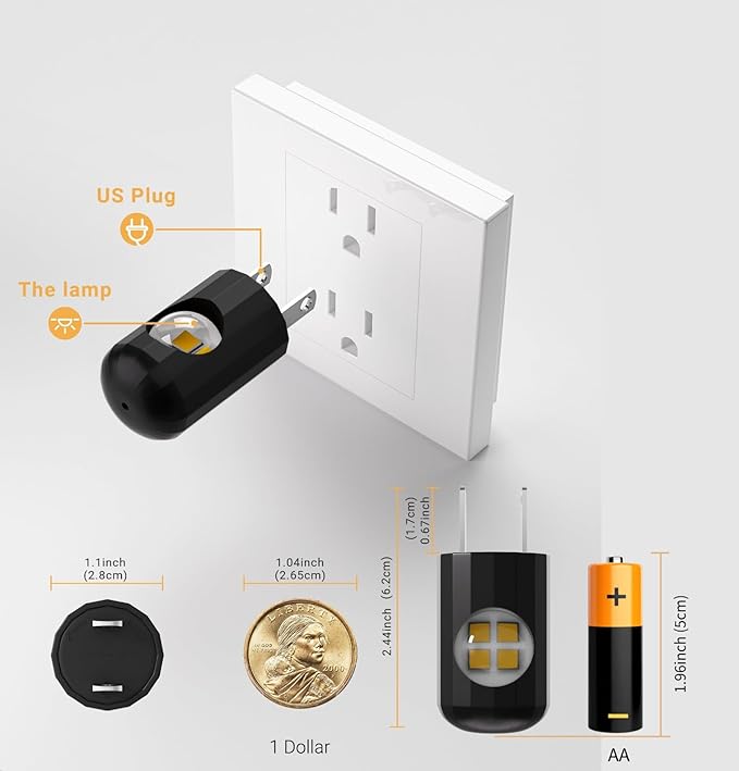 TSEXES Plug-in LED Night Lights,Automatic Night Lights Plug into Wall,Dusk to Dawn Sensor 4000K,Bathroom, Hallway, Bedroom,Kitchen, Stairways, Non-Dimmable,6 Pack