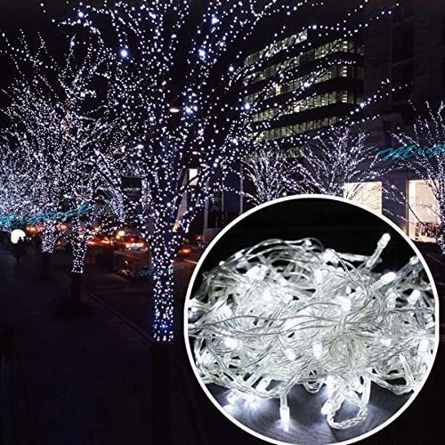 Lainin 3.5M/11ft 96 LED White Linkable Fairy Curtain String Light with 8 Modes Functional Controller for Indoor/Outdoor/Patio/Wedding/Valentines Day/Christmas Party Decor