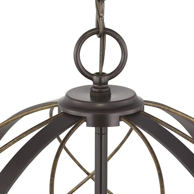 Progress Lighting Brandywine Collection 3-Light Farmhouse Sphere Pendant Light Antique Bronze, 19.75x16.00x16.00