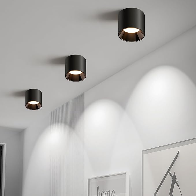 OKELI Modern LED Flush Mount Ceiling Light Fixtures for Hallway Kitchen Entryway, 20W 1800LM 3CCT 3000K-6000K Dimmable Close to Ceiling Lighting, Cylinder Ceiling Lamps for Dining Room Living Room