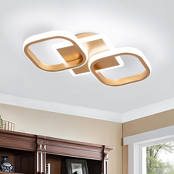 ElDISUNY Modern Ceiling Lights LED 30W Black Elegant Square Lamp LED Ceiling Lights Fixture for Hallway Office Kitchen Living Room Bedroom Dining Room -30w Cool White 6000K