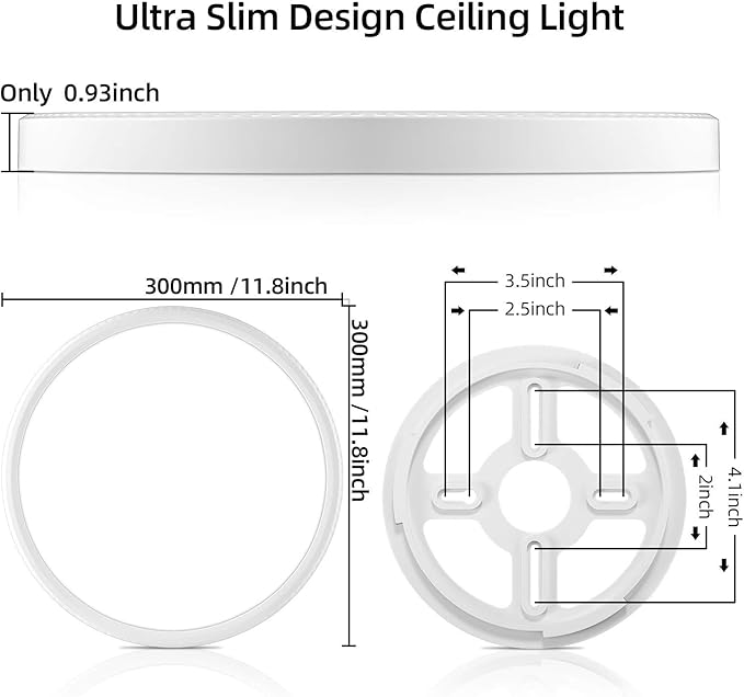 MODERN 2 Pack Dimmable LED Flush Mount Ceiling Light,12inch 28W High Bright 3100lm, Smart app Control, Super Slim Ceiling Light, LED Ceiling Light for Bedroom,Living Room, Dining Room