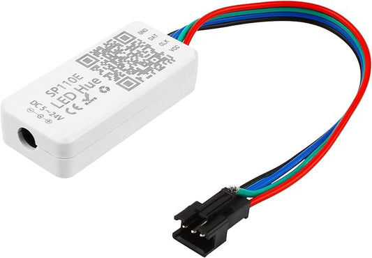 RGBZONE Bluetooth LED Controller, SP110E Pixel LED Light Strips Controller, Smart APP Control for 5V/12V/24V WS2812B WS2813 SK9822 APA102 SK6812 LPD8806 DMX512 1903 RGB/RGBW