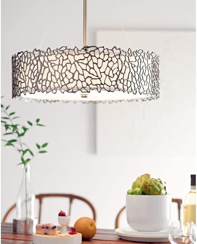 Kichler 43347CLP Silver Coral Chandelier/Pendant 4-Light, Classic Pewter
