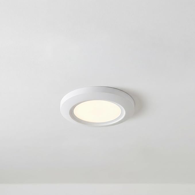 Progress Lighting 5-1/2" Emblem Collection Surface Mount LED, Aluminum in White