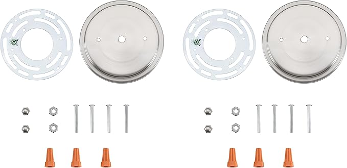 Aspen Creative 21509-32,Brushed Nickel Transitional Chandilier Fixture Canopy Kit w/Universal Cross Bar,5-1/8" Diameter,7/16" Center Hole.2 Sets/Pack
