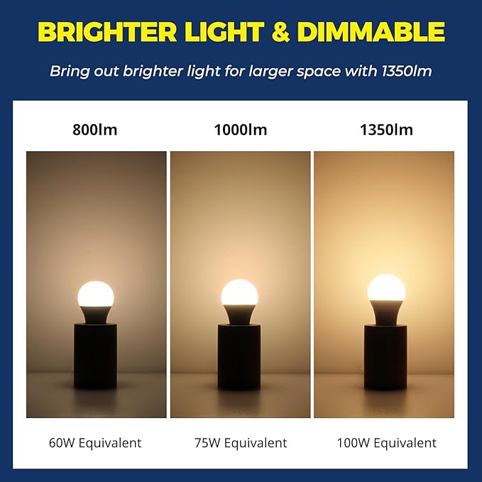 Lightinginside Smart Light Bulbs 100W Equivalent, Works with Alexa/Google Home/SmartLife, 1350LM 11W RGBCW Color Changing LED Light Bulbs, 2.4G WiFi Bluetooth Bulb, No Hub Required, ETL Listed, 2PCS