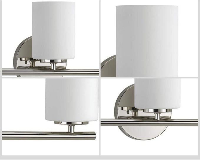 Progress Lighting 3-Light Etched Glass Modern Bath Vanity Light, Replay Collection , Indoor, P2159-104, Polished Nickel