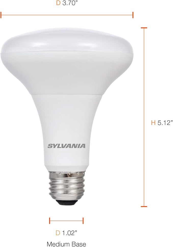 Sylvania LED Flood BR30 Light Bulb, 100W Equivalent Efficient 17W, Dimmable 2700K, Soft White - 2 Pack (40288)