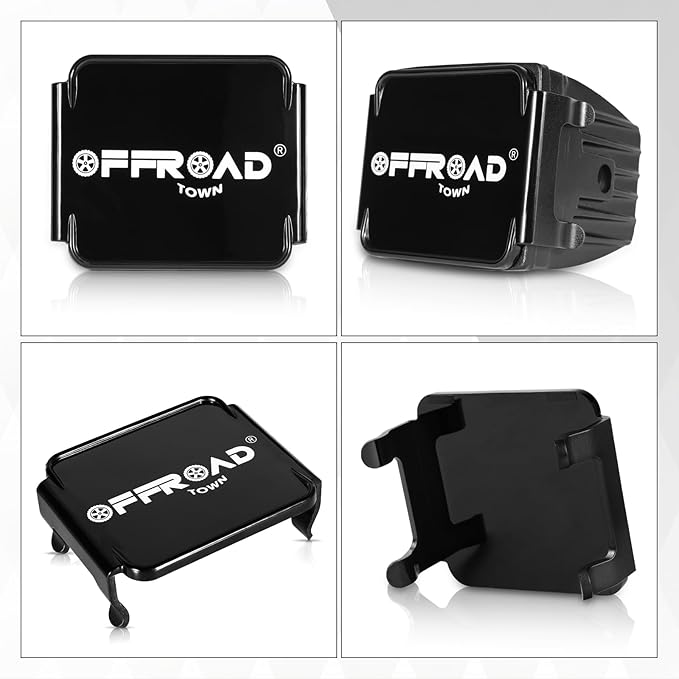 OFFROADTOWN LED Cube Lights Covers 2PCS 3 Inch Black Square LED Pods Covers Offroad Light Covers Polycarbonate Lens Protective Light Bar Cover for LED Pod Ditch Fog Light Pods Covers