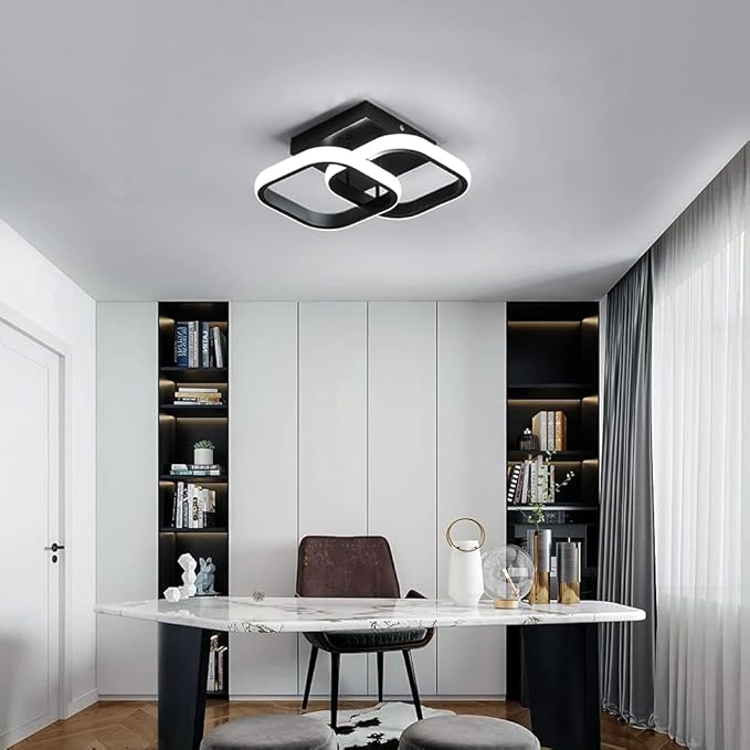 DELIPOP Modern LED Ceiling Light, 22W 6500K Flush Mount Light Fixture for Kitchen Bathroom Bedroom Living Room Hallway Ceiling Light Fixture