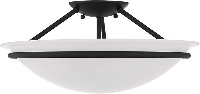Livex Lighting 4824-04 Newburgh 3-Light Ceiling Mount, Black