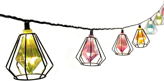 Vigdur Lantern String Lights - Muiticolor Deorative String Lights with 10 LED Bulbs Connectable, Indoor String Light for Bedroom Party Holiday Cottagecore Decor