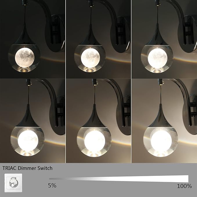 Sedelan LED Crystal Wall Sconce, Moon Modern Wall Light Fixture, 5W Dimmable Wall Lights for Bedroom Bedside Living Room Bathroom Corridor Hallway, Chrome