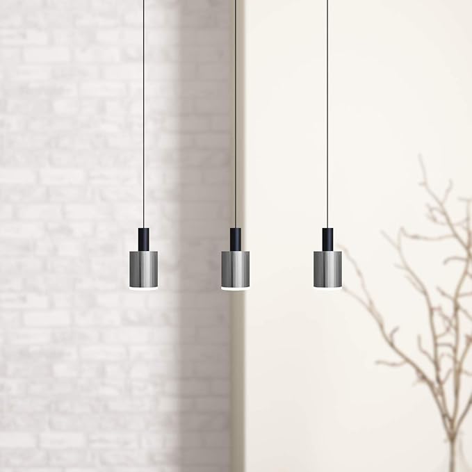 Virgo 3 Mini Pendant Lighting Black-Nickel - LED Hanging Light Fixture for Kitchen Island, Bar, Foyer - Cluster Pendants - Dimmable, Adjustable Wire, Lamp Bulb Included