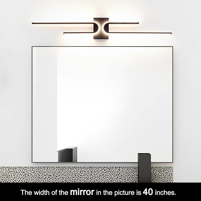 Vanity Light for Bathroom Lighting Over Mirror Black Dimmable 3CCT Vanity Lighting Fixture Modern Bath Vanity Bar 39in Led Bathroo Wall Sconce Lighting for Bedroom Living Room with Remote Control