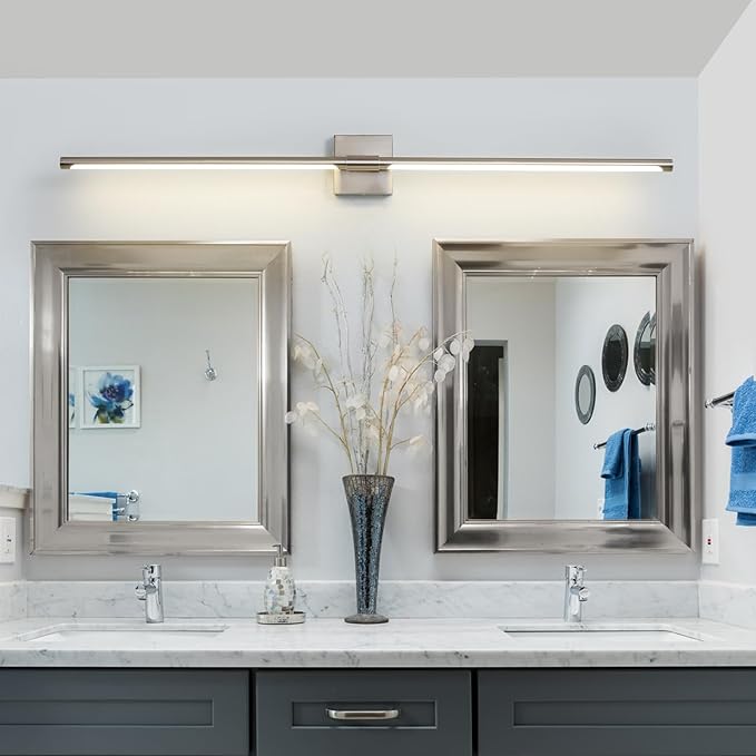 Sand Nickel 48 inch Vanity Light for Bathroom Over Mirror LED Vanity Lights Fixtures 4000K Morden Bathroom Sconce Picture Lights for Paintings (Horizontal & Vertical)
