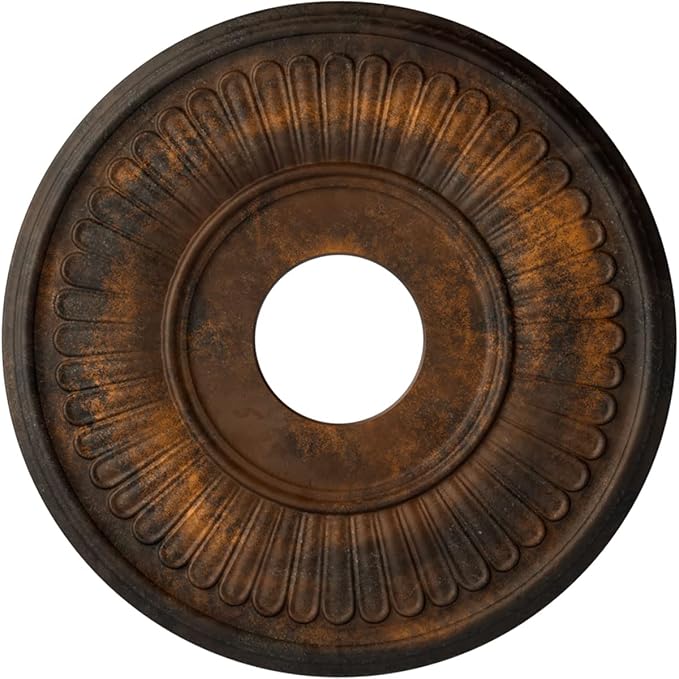 Ekena Millwork CM15BERUS 15 3/4"OD X 3 7/8"ID X 3/4"P Berkshire Ceiling Medallion Fits Canopies Up to 7", Rust