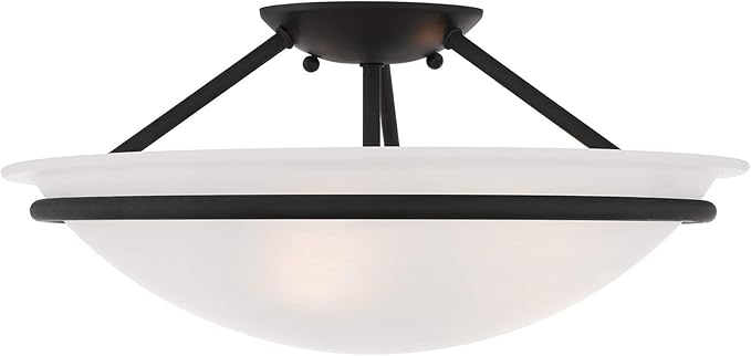 Livex Lighting 4824-04 Newburgh 3-Light Ceiling Mount, Black